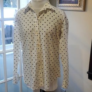 Lauren Ralph Lauren no iron polka dot blouse